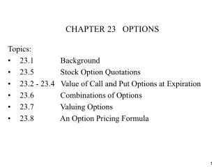 CHAPTER 23 OPTIONS