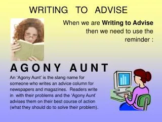 WRITING TO ADVISE