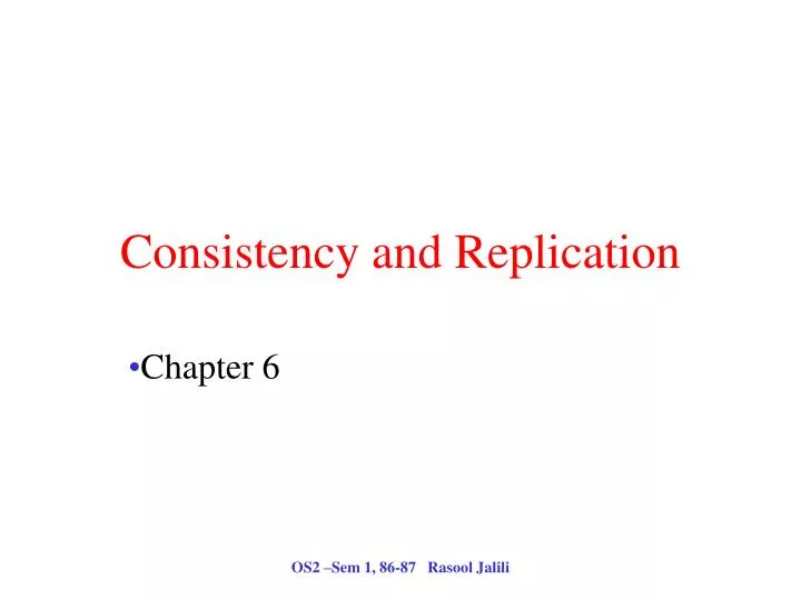 consistency and replication