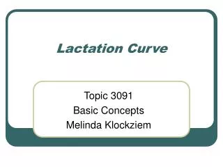 Lactation Curve