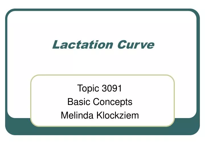 lactation curve