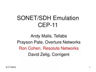 SONET/SDH Emulation CEP-11