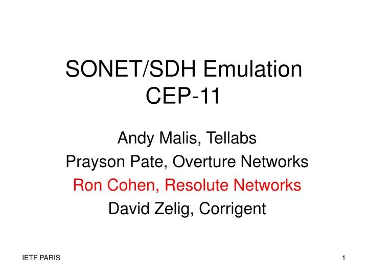 sonet sdh emulation cep 11