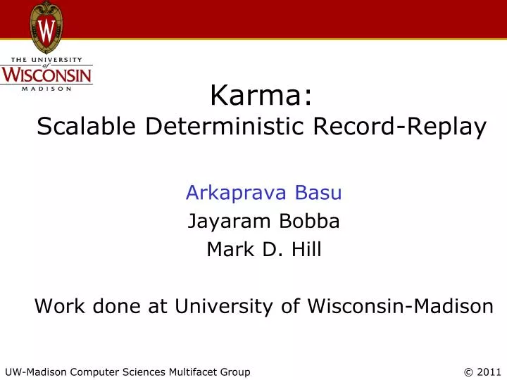 karma scalable deterministic record replay