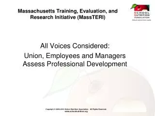 Massachusetts Training, Evaluation, and Research Initiative (MassTERI)