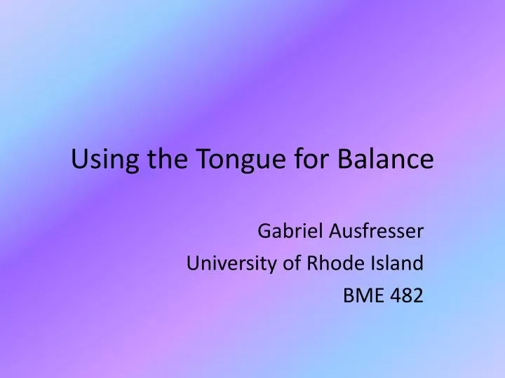using the tongue for balance