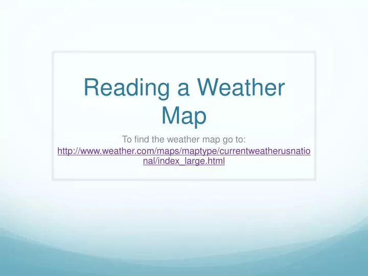 reading a weather map