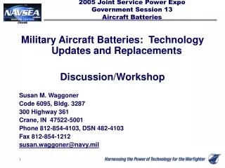 2005 Joint Service Power Expo Government Session 13 Aircraft Batteries