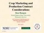 Crop Marketing and Production Contract Considerations - slide 1