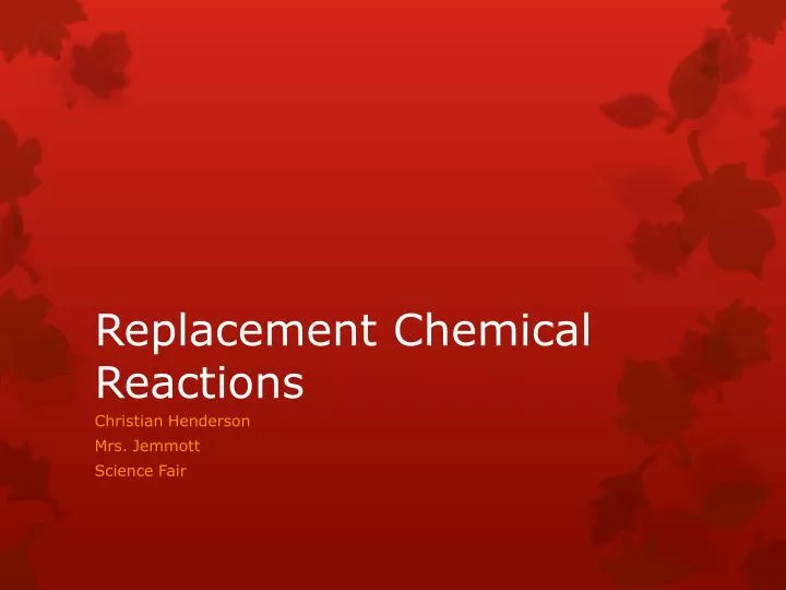 replacement chemical reactions