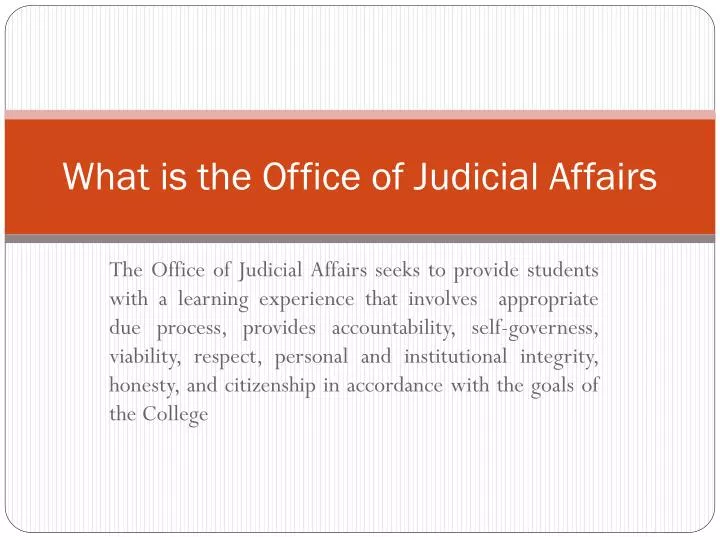 what is the office of judicial affairs