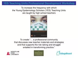 YES Teaching Units Professional Development Workshop