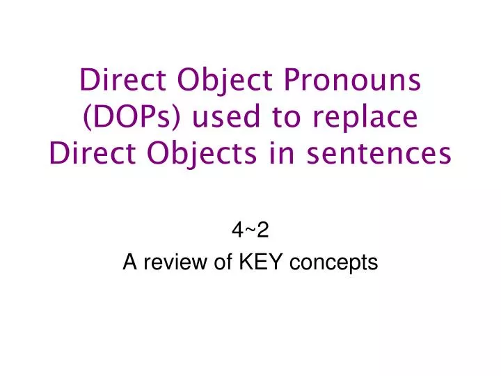 direct object pronouns dops used to replace direct objects in sentences