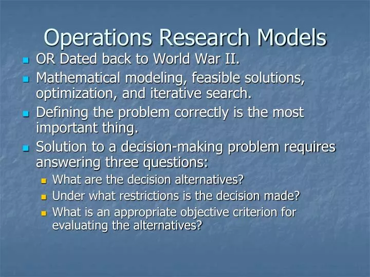 operations research models