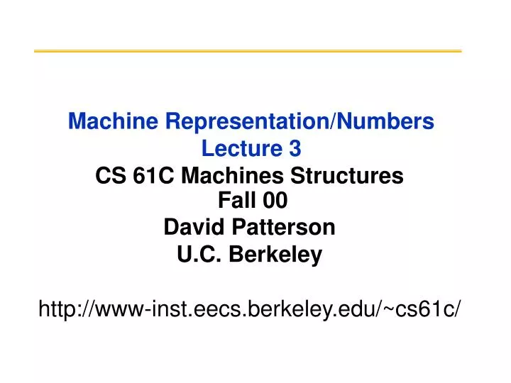 machine representation numbers lecture 3
