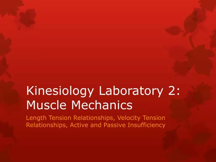 kinesiology laboratory 2 muscle mechanics
