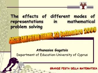 ? he effects of different modes of representations in mathematical problem solving