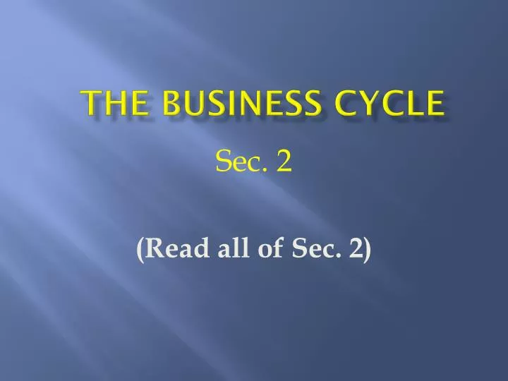 the business cycle