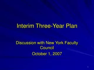 Interim Three-Year Plan