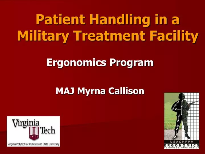 patient handling in a military treatment facility