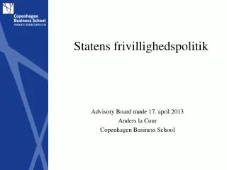 statens frivillighedspolitik