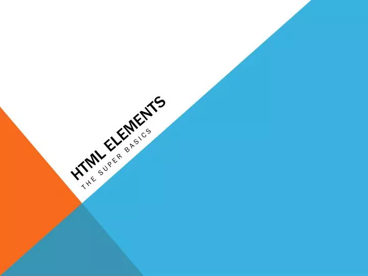 presentation elements in html