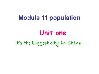 Module 11 population