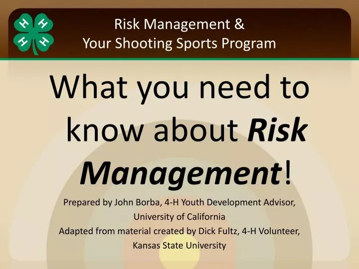 risk management your shooting sports program