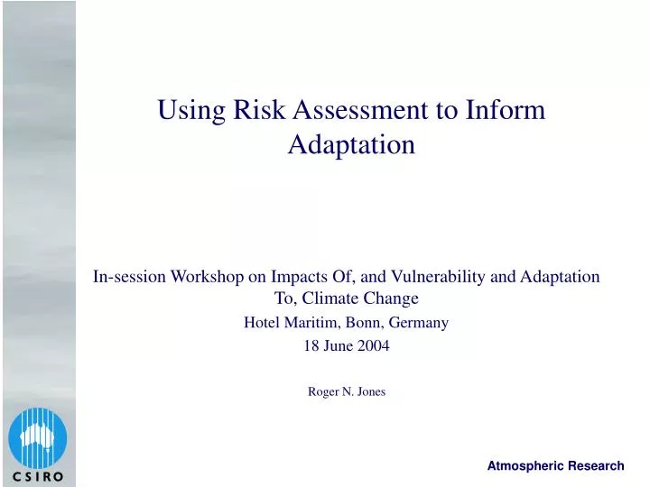 using risk assessment to inform adaptation
