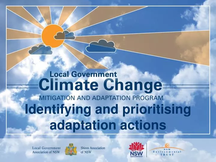 identifying and prioritising adaptation actions
