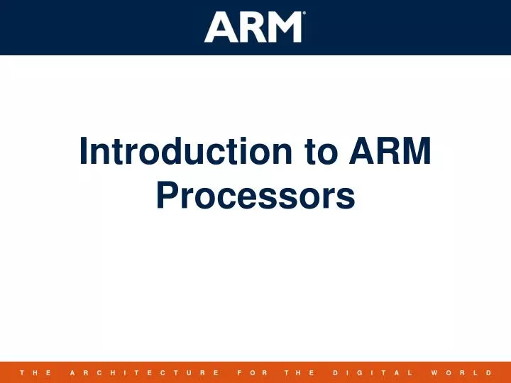 introduction to arm processors