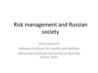 Risk management and Russian society