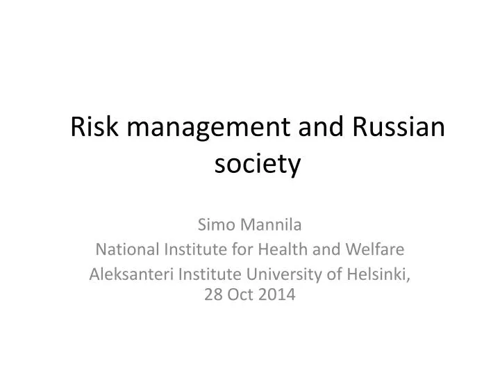risk management and russian society