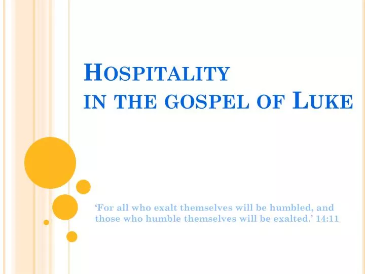 hospitality in the gospel of luke