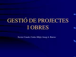 gesti de projectes i obres