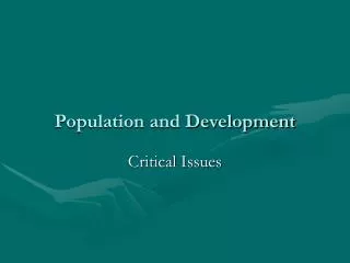 Population and Development