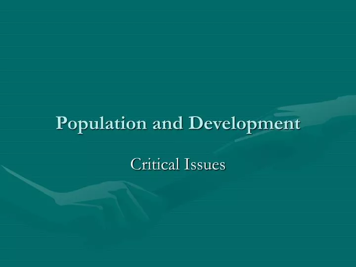 population and development