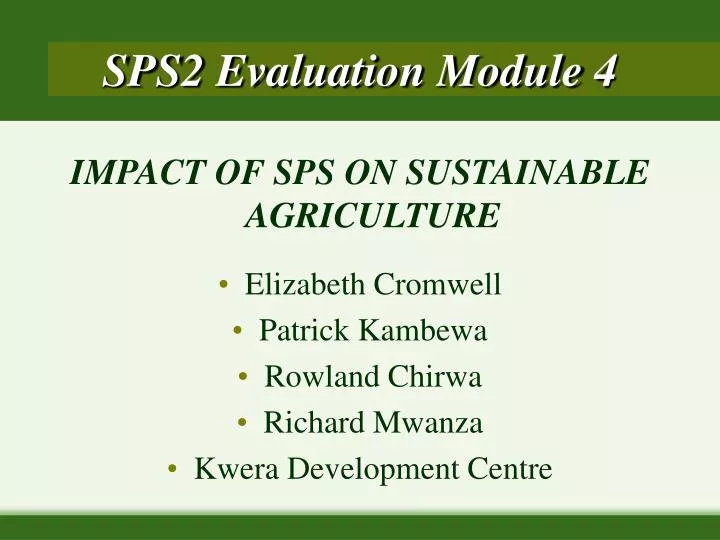 sps2 evaluation module 4