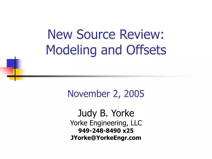 new source review modeling and offsets