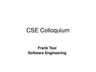 CSE Colloquium