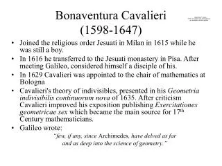 Bonaventura Cavalieri (1598-1647)