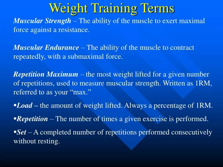 weight training terms