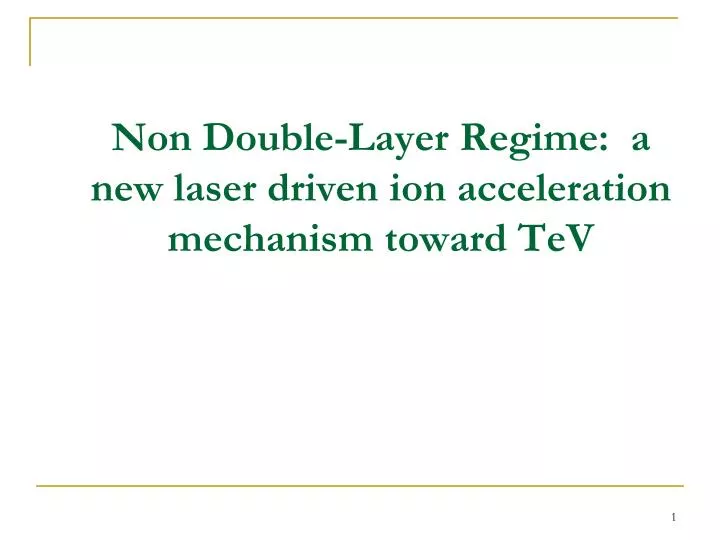 non double layer regime a new laser driven ion acceleration mechanism toward tev