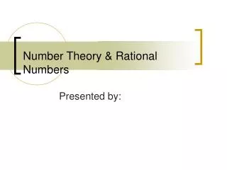 Number Theory &amp; Rational Numbers