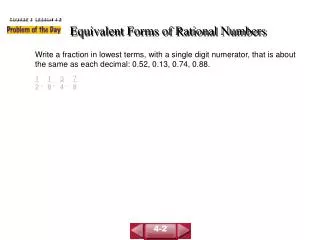 Equivalent Forms of Rational Numbers