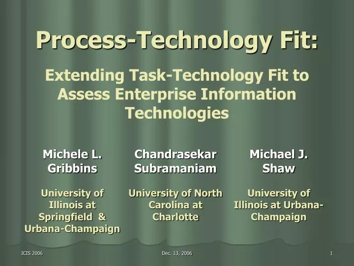 process technology fit extending task technology fit to assess enterprise information technologies
