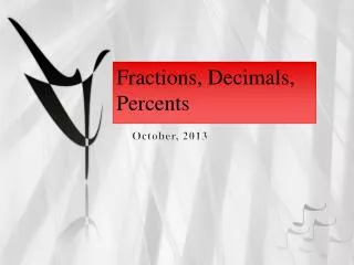 Fractions, Decimals, Percents