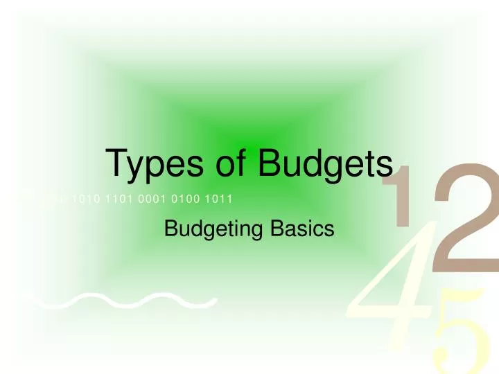 types of budgets