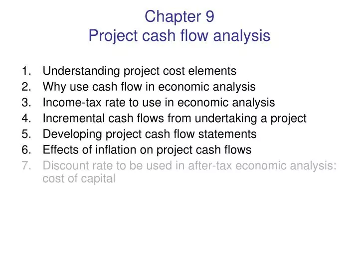 chapter 9 project cash flow analysis