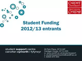 Student Funding 2012/13 entrants